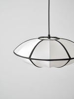 Bild in Gallery-Viewer laden, Black Metal White Fabric Plug-In Swag Pendant