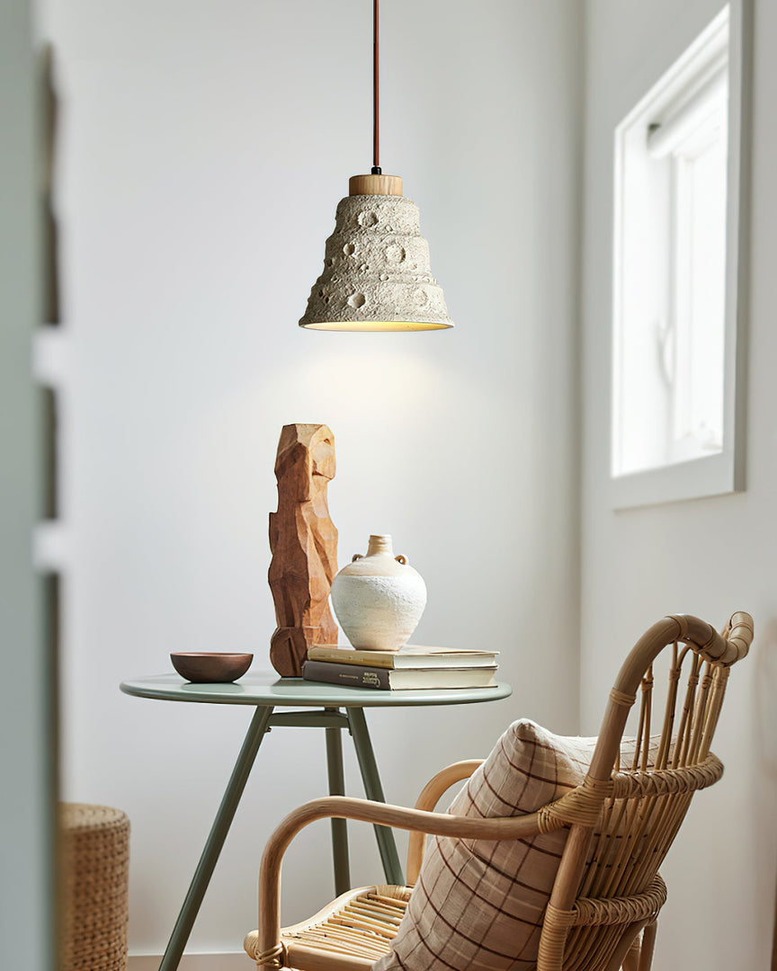 Japanese Wabi Sabi Cement Bell Shape Pendant Light M28