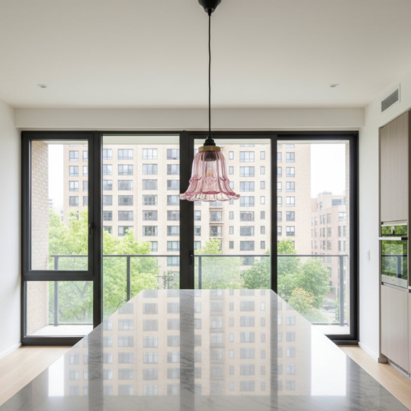 Suspension en Verre Classique Solmira - Lampe Suspendue Décorative Facile à Installer pour Salon et Entrée