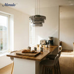 Cargar imagen en el visor de la Galería, Lámpara colgante de vidrio con forma de disco apilado Verdoma Iluminación nórdica contemporánea para cocinas