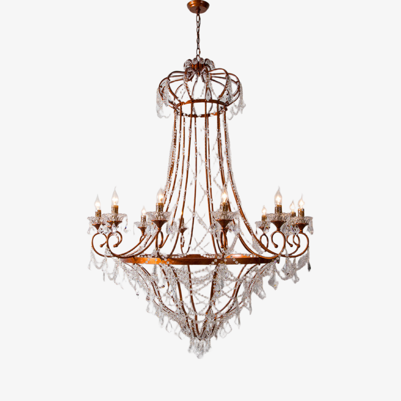 Cascading Crystal Basket Grand Chandelier