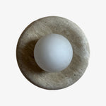 Load image into Gallery viewer, Oria Minimalist Travertine Wall Sconce - Sculptural Ambient Light for Bedroom