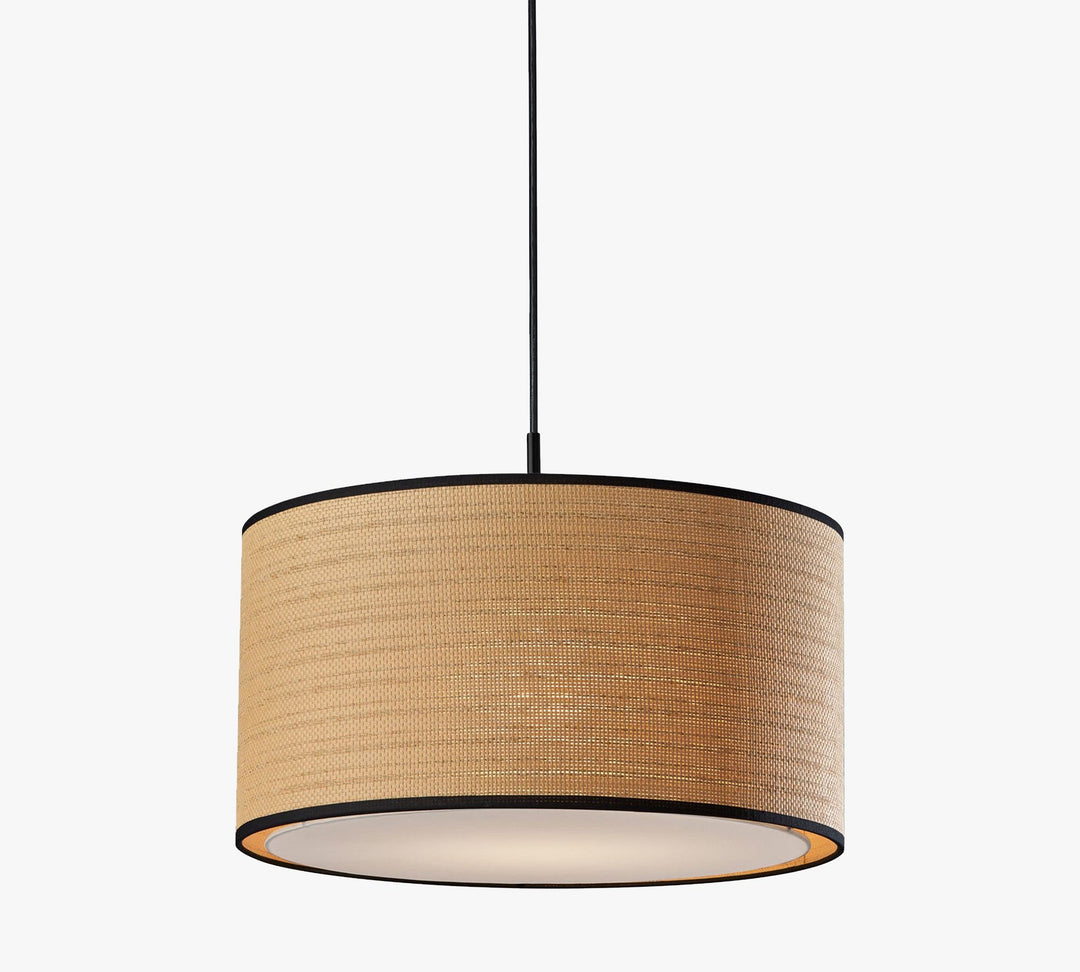 Lámpara colgante con pantalla de tela Dumora - Lámpara colgante con diseño de lino