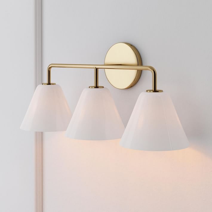 Aplique de pared Conica Cone: iluminación moderna de vidrio de 1, 2 y 3 luces
