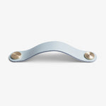 Load image into Gallery viewer, Cowhide leather and brass cabinet pull handle color and size option