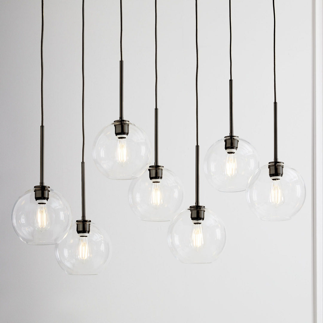 Selvion Eleganter 7-Licht Kugel Kronleuchter – Glas Pendelleuchte