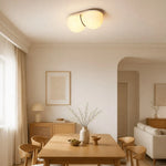 Cargar imagen en el visor de la Galería, Cream travertine ceiling lamp in dining and living space