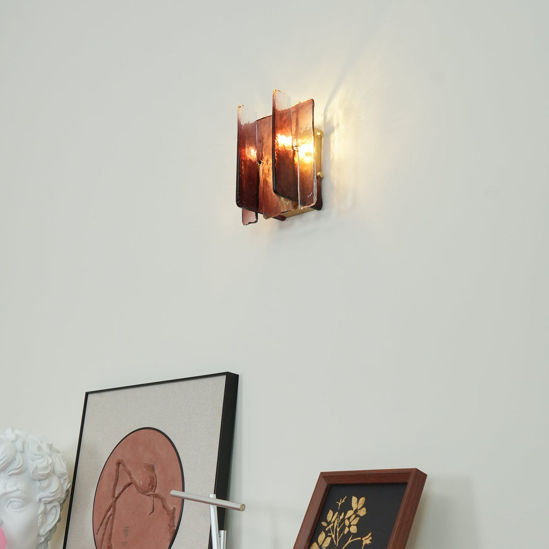 Verdura Architectural Wall Mounted Lamp with Glass Panel Design