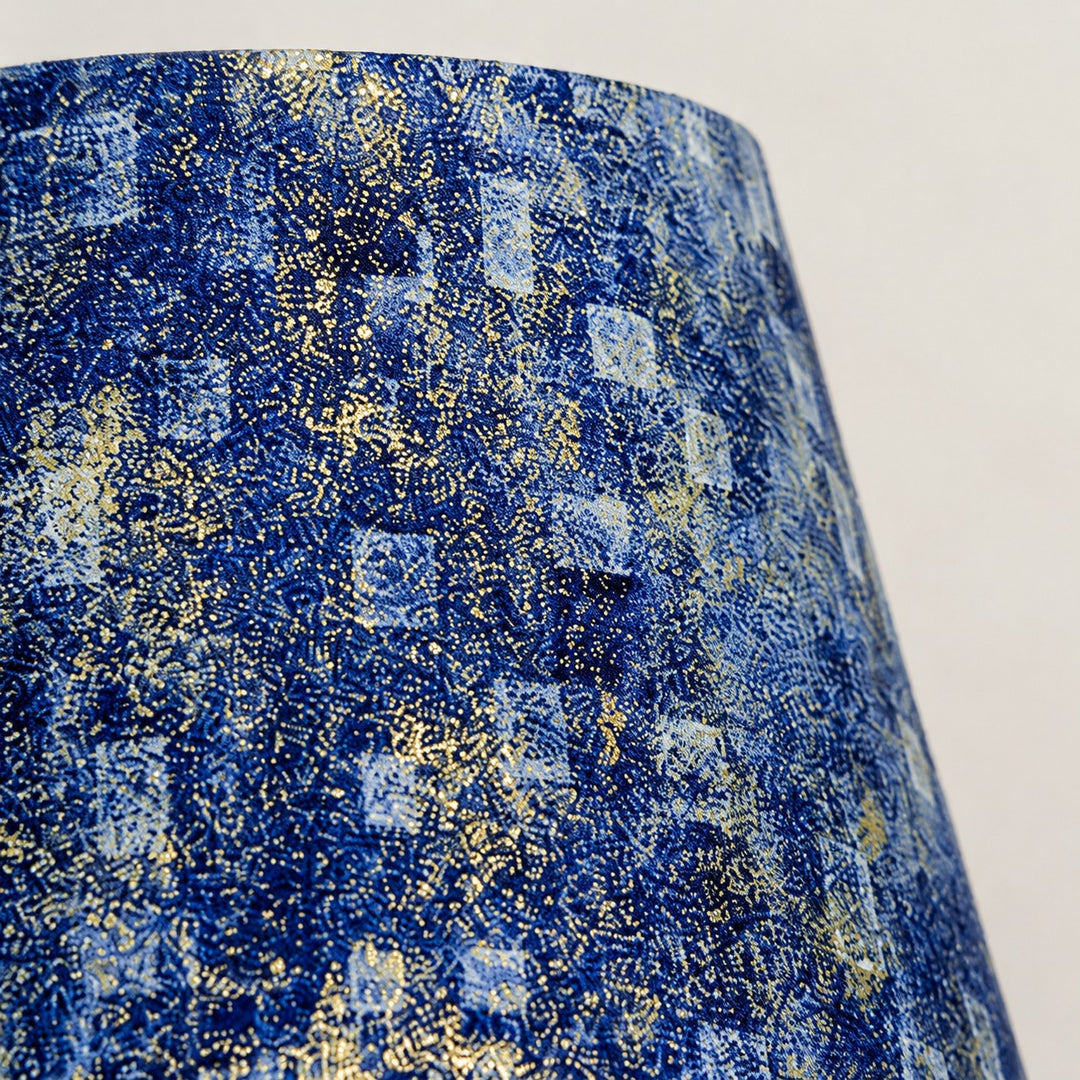 Gilt Blue Fabric Ceramic Table Lamp