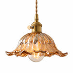 Charger l'image dans la visionneuse de galerie, Small Amber Striped-Flower Pendant