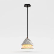 Grey Stone Pendant Light with Paper Diffuser
