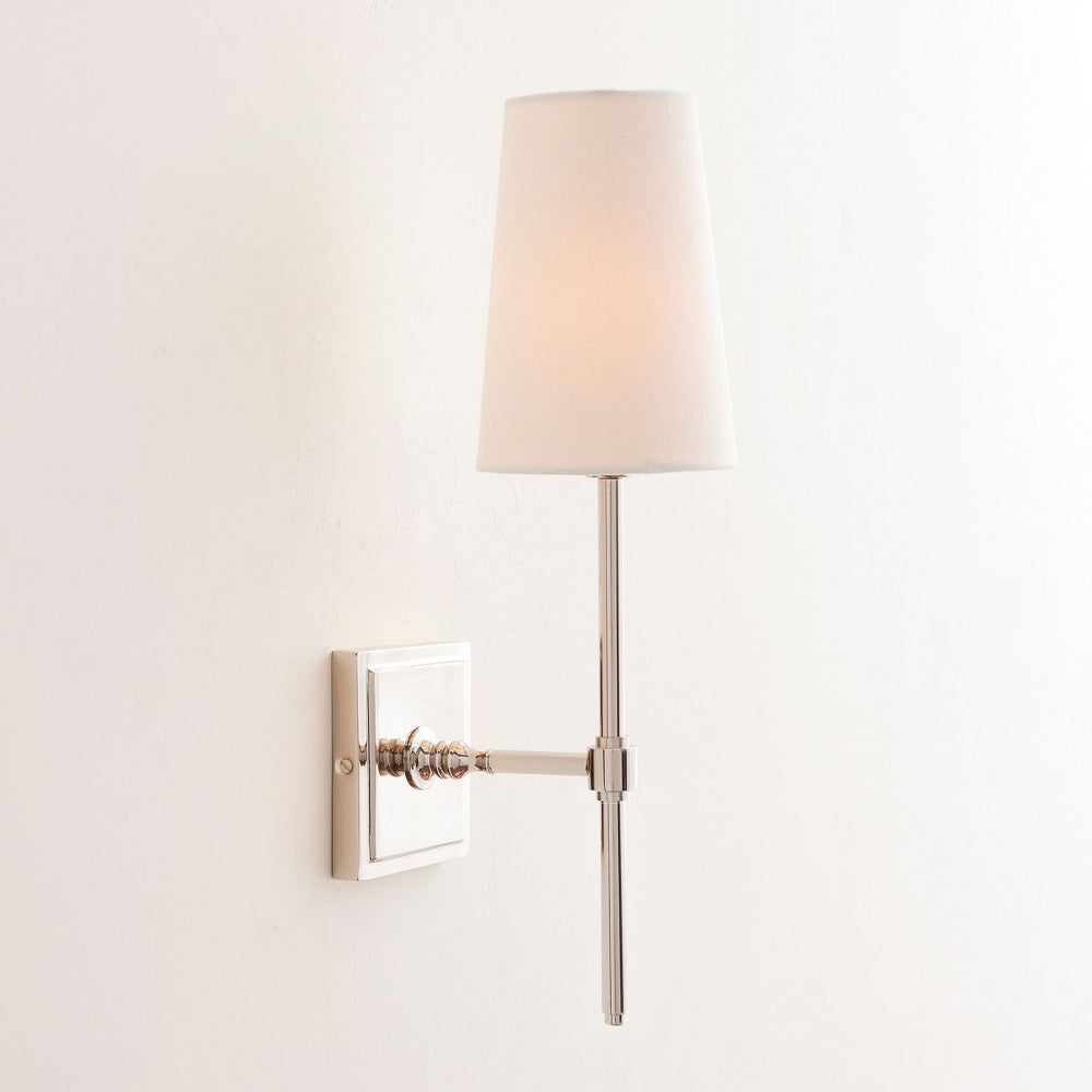 Derlina White Linen Shade Sconce – Classic Single To Triple Wall Light
