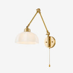 Load image into Gallery viewer, Swing Arm Milk Glass Wall Lamp
