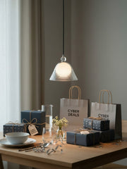 Lámpara colgante Sunset – Pantalla de vidrio acanalado con técnica cromada - AFTERGLOW L1