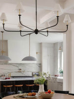 Load image into Gallery viewer, Sleek Chandelier Featuring Layered Linear Silhouette
