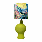 Load image into Gallery viewer, Botanical Pink Green table lamp on a console