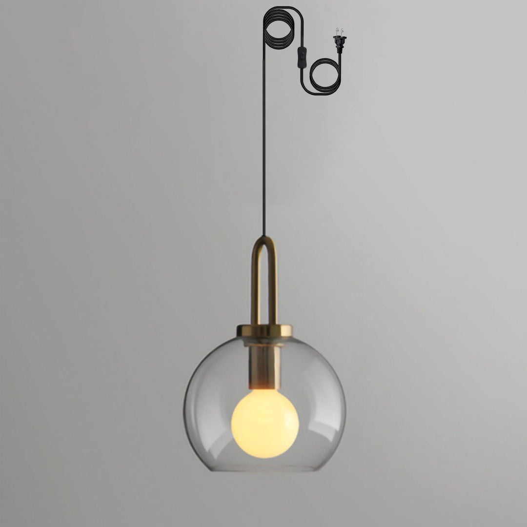 Copper-Plated Glass Plug-In Swag Pendant
