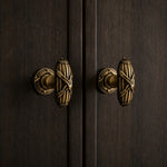 Load image into Gallery viewer, Antique Brass Leaf Cabinet Knob
