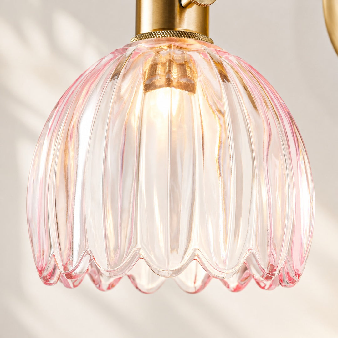 Tulip glass plug-in wall sconce detail