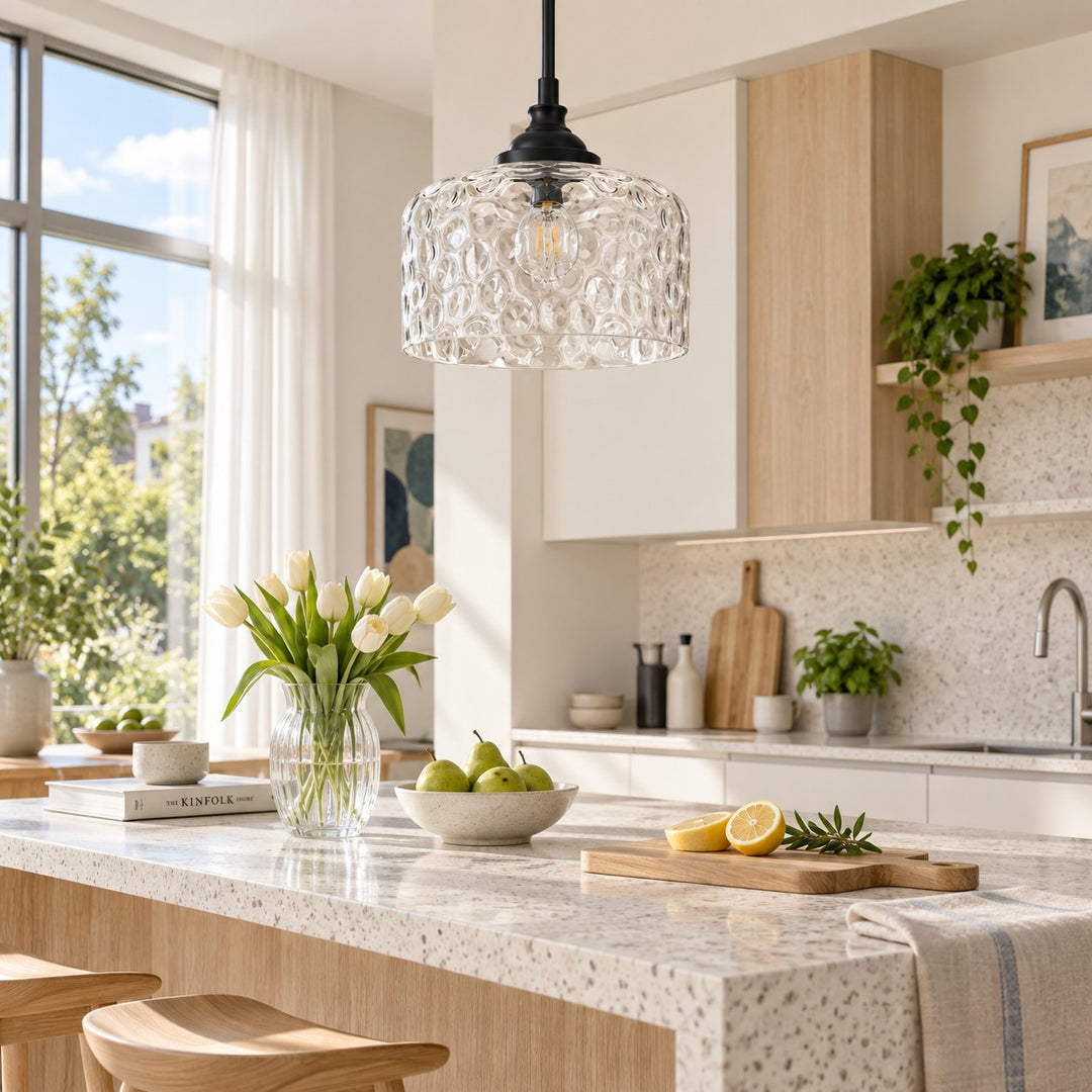 Vintage Adjustable Glass Pendant Light