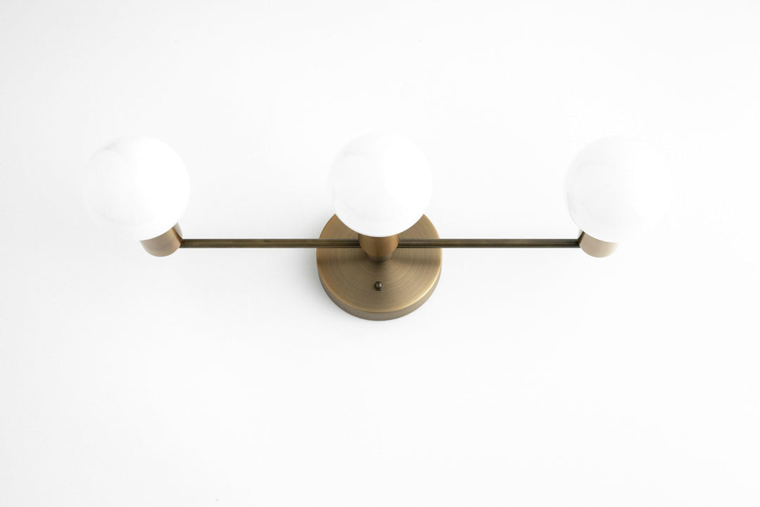 Glorica Glass Mid Century Modern Vanity Light - 3 Light Wall Fixture