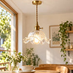 Bild in Gallery-Viewer laden, Vintage Wavy-Edge Glass Pendant Lamp