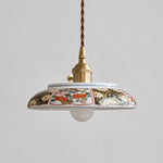 Bild in Gallery-Viewer laden, Manshantang floral ceramic pendant lamp SKU front view
