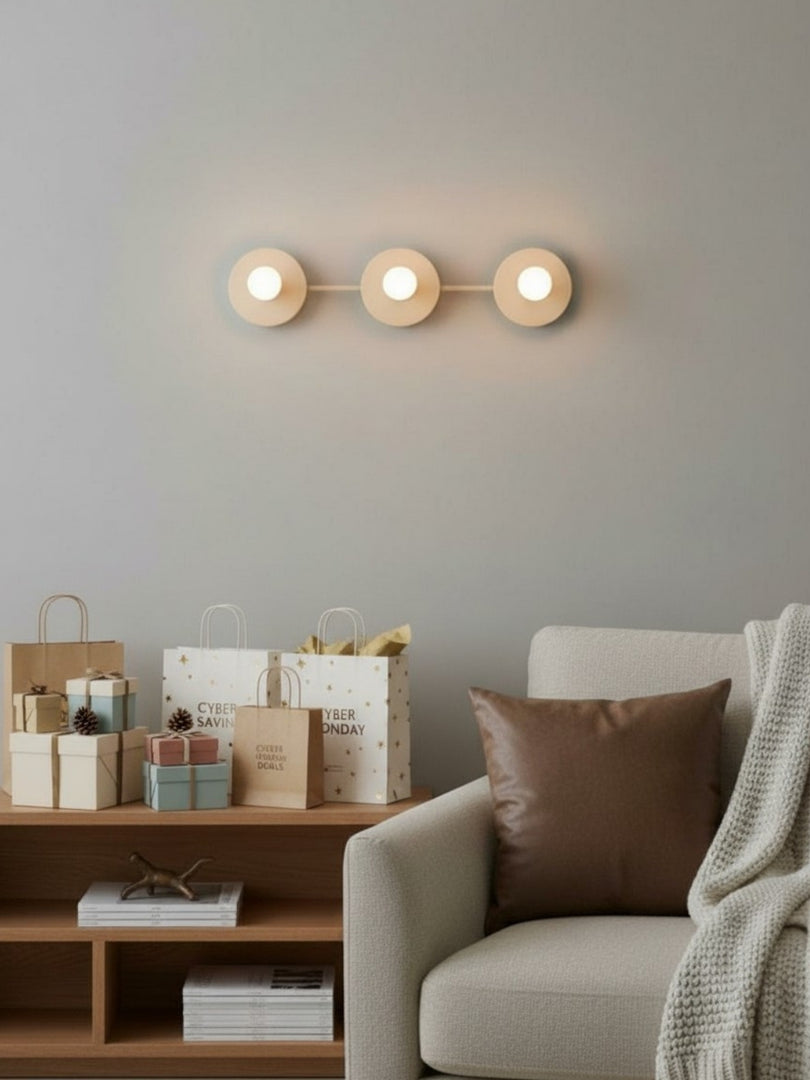 Applique murale minimaliste à 3 lumières – Plusieurs options de couleurs disponibles