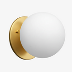Load image into Gallery viewer, Glorica Glass Brass Wall Sconce - Frosted Globe Classic Light For Warm Ambiance
