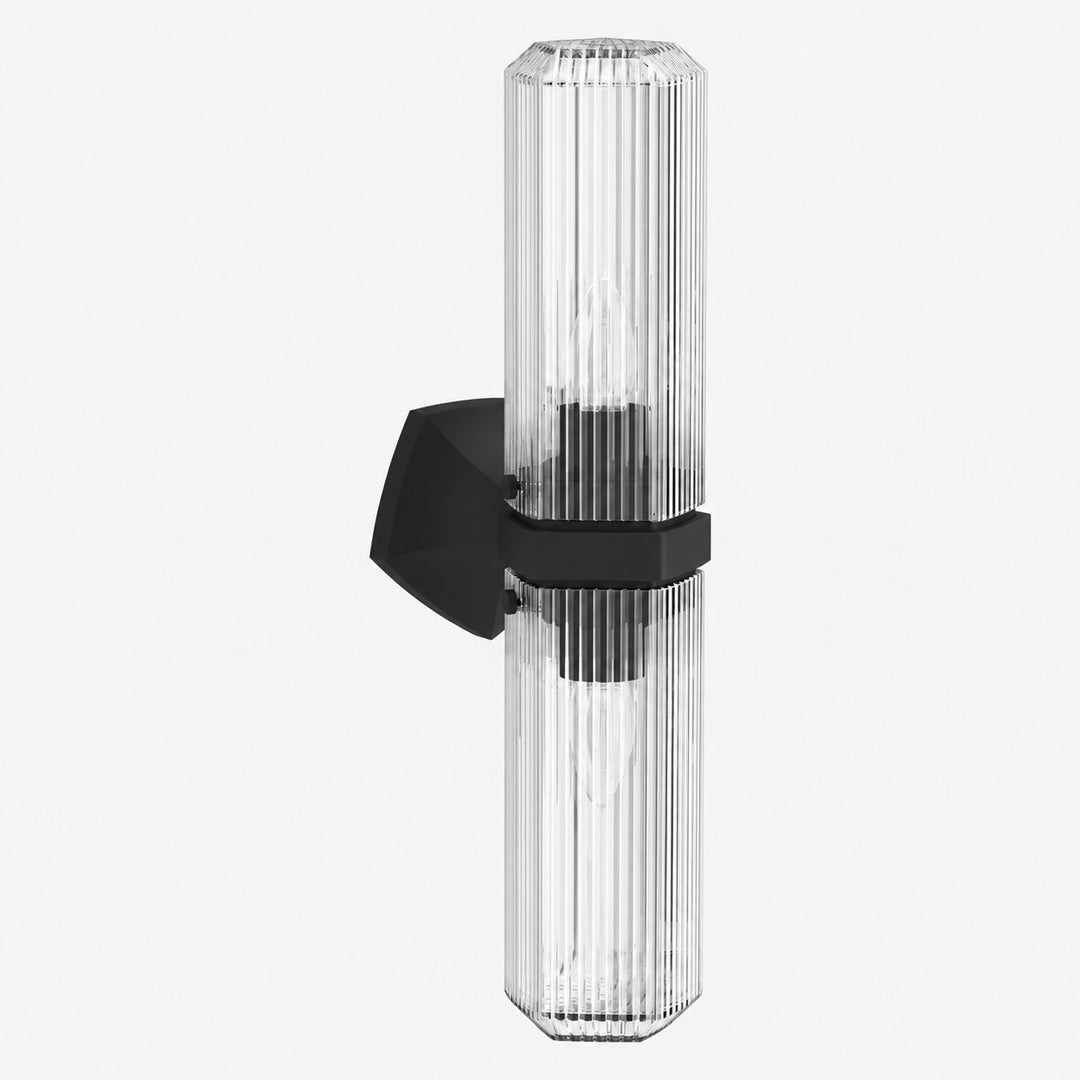 Ridged Shade Armed Cup Metal Plate Wall Light