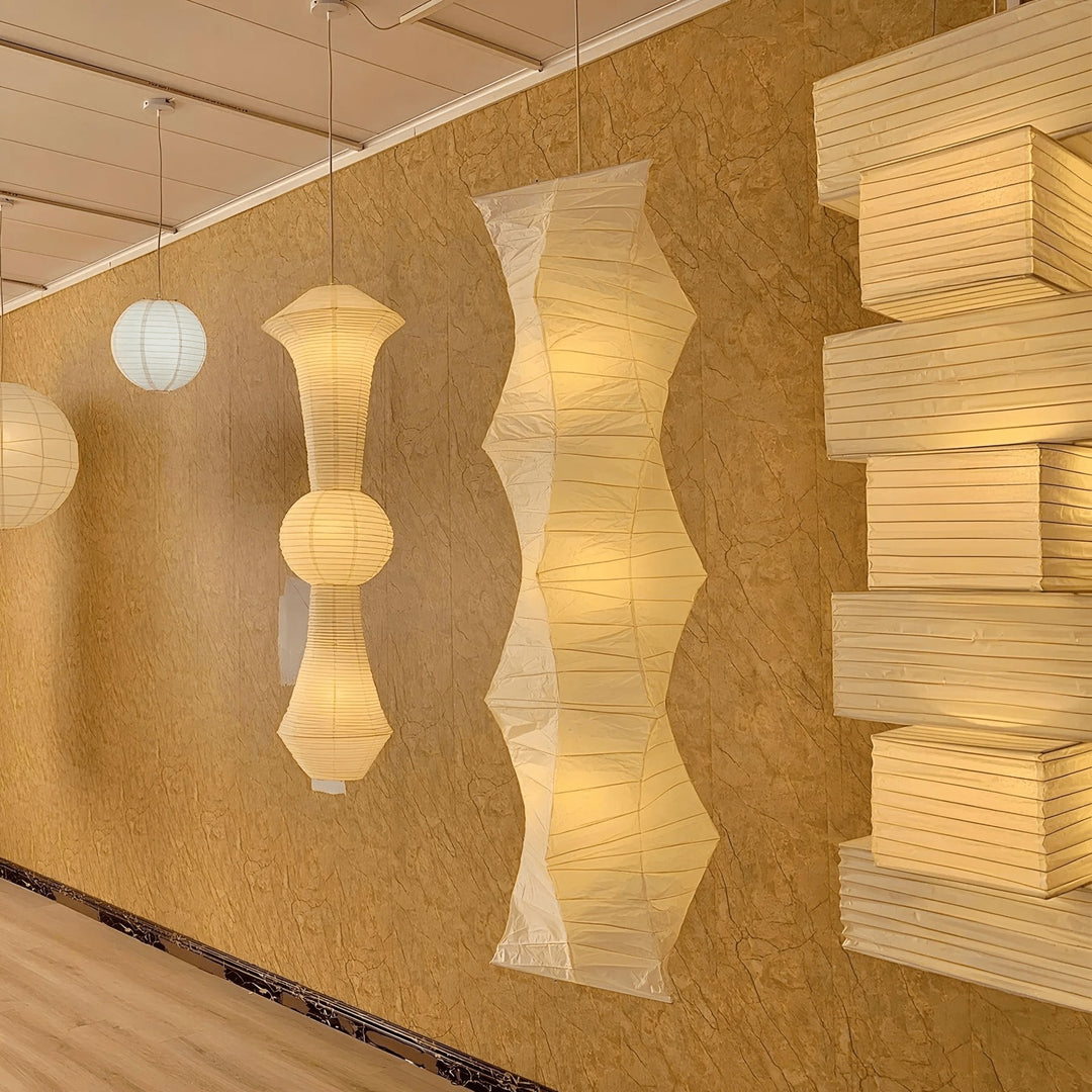 Textured Washi Paper Swag Pendant Light