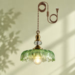 Bild in Gallery-Viewer laden, Verdoma Flower Glass Plug-in Pendant Light