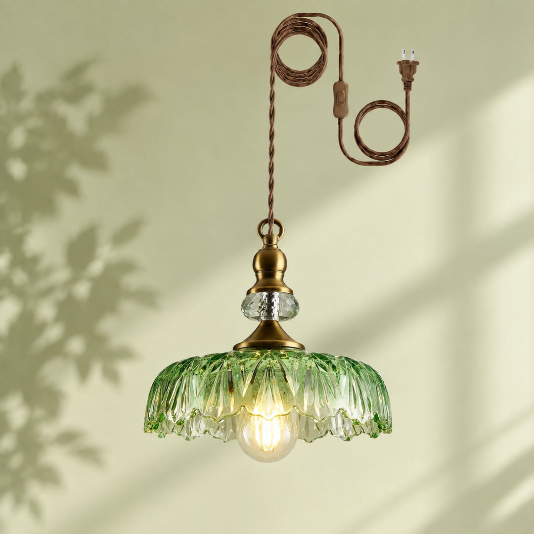 Verdoma Flower Glass Plug-in Pendant Light