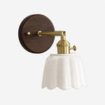 Load image into Gallery viewer, White Walnut Wood Style A ceramic wall lamp
