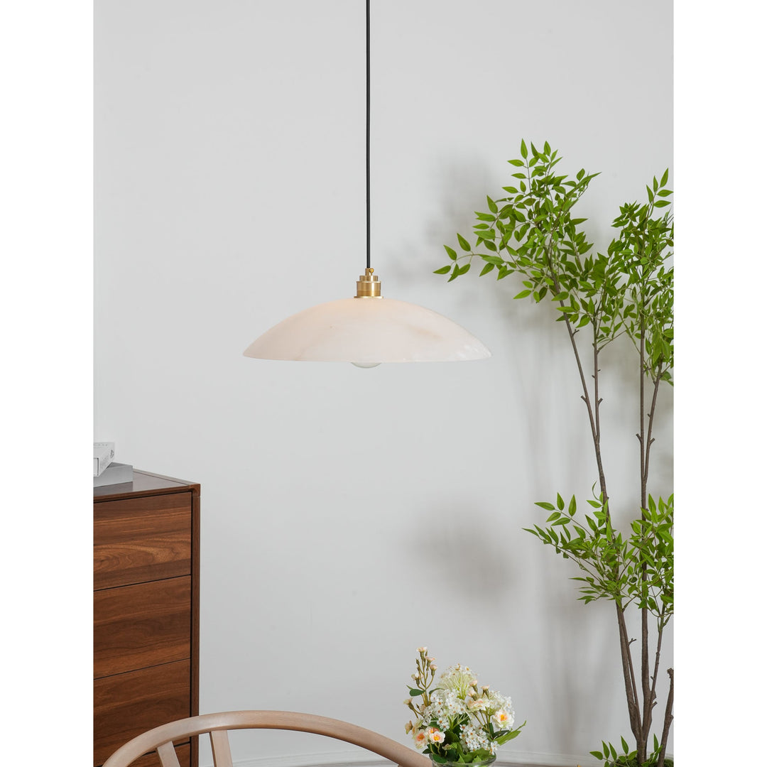 Natural Stone Plug-In Swag Pendant Light