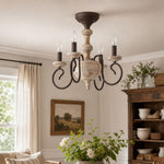 Cargar imagen en el visor de la Galería, farmhouse dining room scene with rustic ceiling chandelier