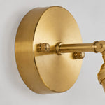 Bild in Gallery-Viewer laden, Close view of brushed brass round wall backplate and mounting screws