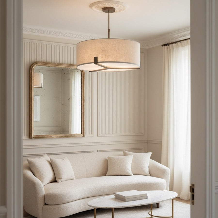 Tela Modern Klassische Pendelleuchte mit Stoffdiffusor für Kücheninsel und Eingangsbereich