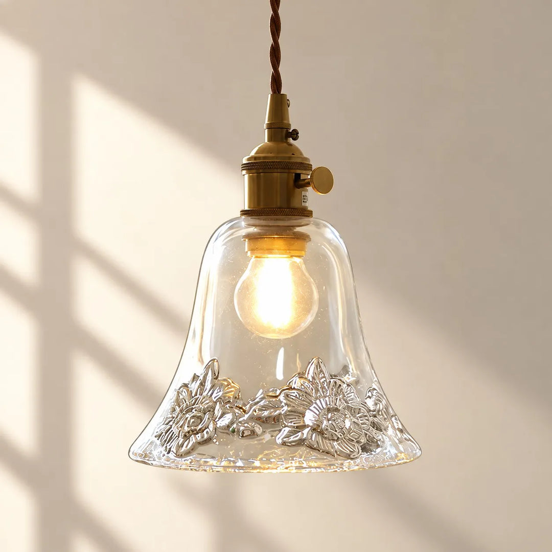 Glass Flower Vase Pendant Light