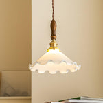 Load image into Gallery viewer, White Sculptural Glass Plug-In Pendant
