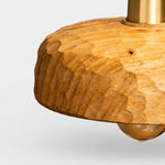 Cargar imagen en el visor de la Galería, Hand-carved Wabi-Sabi wood pendant lamp