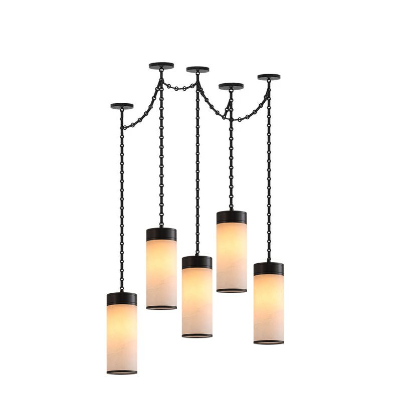 Cream Alabaster Chain Hardwired Pendant Light