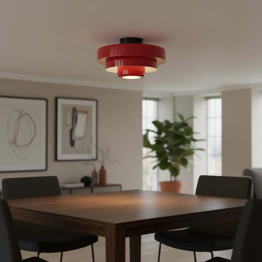 Veleora dreistufige skulpturale Deckenlampe im Bauhaus-Stil für Wohnzimmer und Schlafzimmer