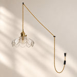 Charger l'image dans la visionneuse de galerie, Fluted Flower Glass Plug-In Swag Pendant