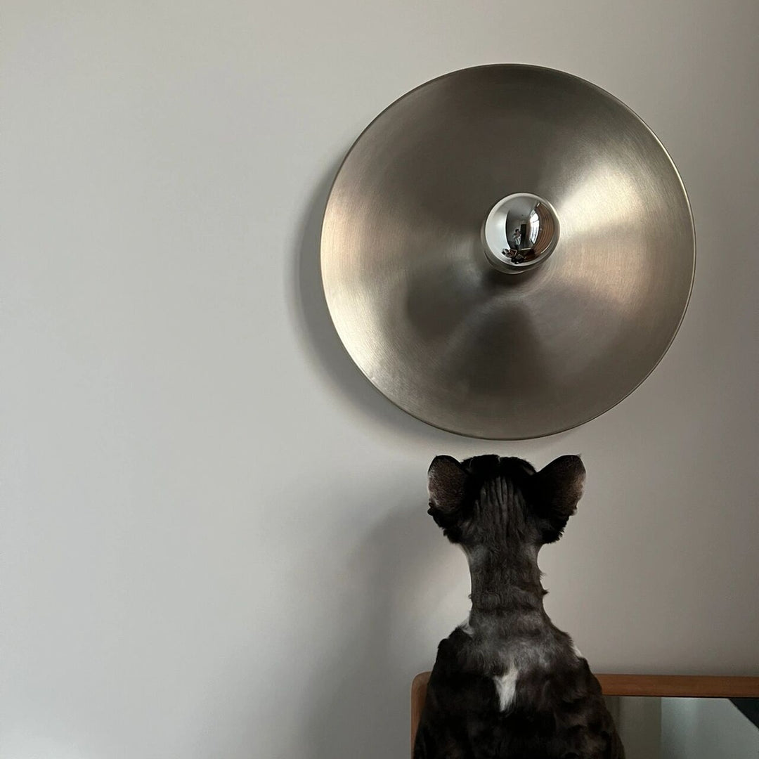 Plafonnier contemporain Space Age Disc, finition chromée