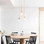 Load image into Gallery viewer, Merin Mixed Sculpture Glass and Metal Triple Chandelier

