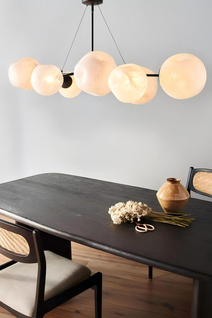 Pawrior Multi-head Organic Glass Spherical Chandelier - Modern Cloud Design Branch Light
