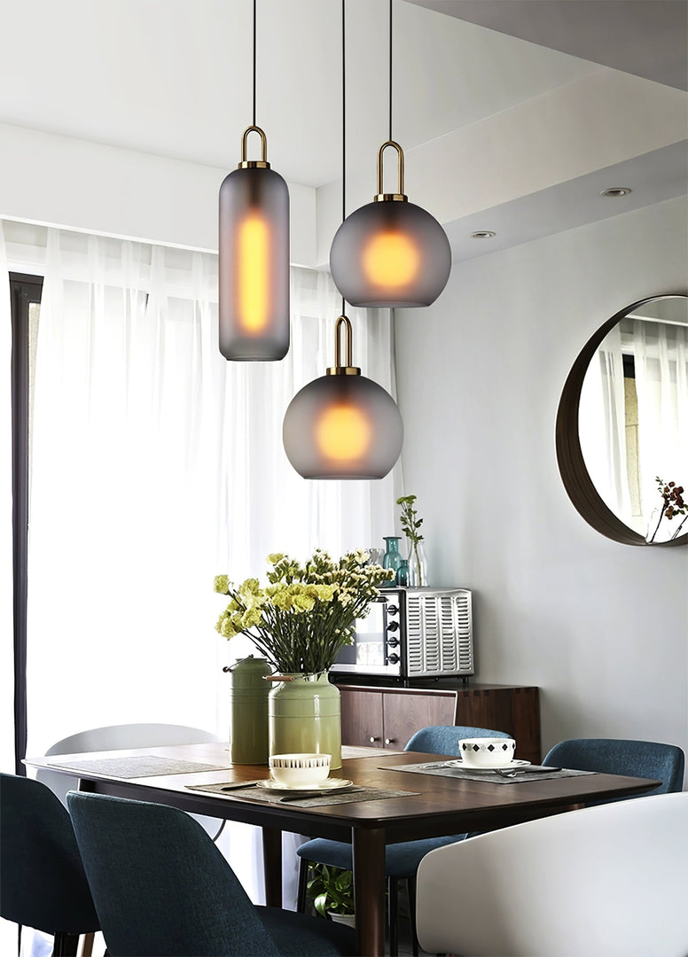 Copper-Plated Glass Plug-In Swag Pendant