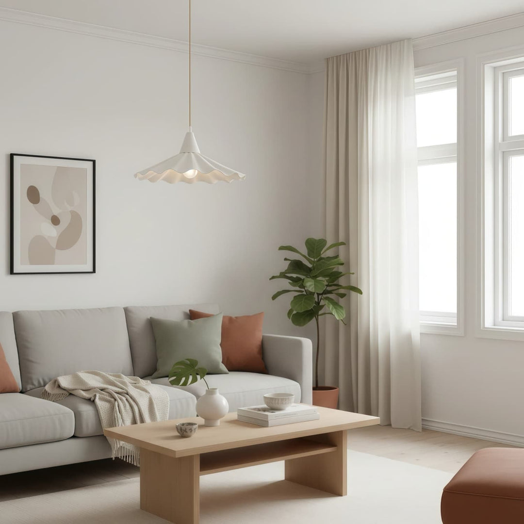 Suspension Artistique en Céramique Vague Arluneva - Lumière Moderne Artisanale pour Salon