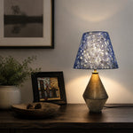 Load image into Gallery viewer, Gilt Blue Fabric Ceramic Table Lamp